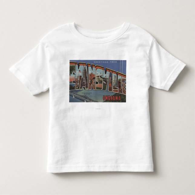 Evansville, Indiana - Large Letter Scenes Toddler T-Shirt (Front)