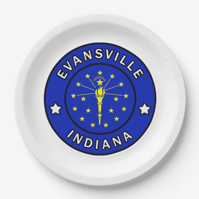 Evansville Indiana Paper Plate (Front)