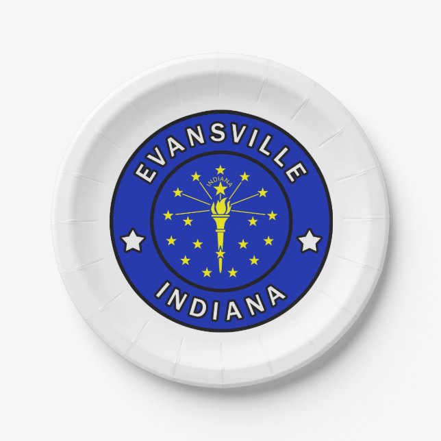 Evansville Indiana Paper Plate (Front)