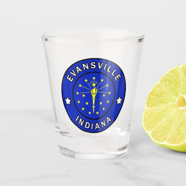 Evansville Indiana Shot Glass (Front)