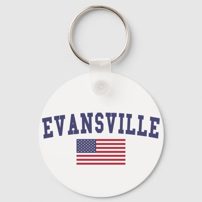 Evansville US Flag Key Ring (Front)