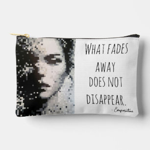 Evaporation Black and White Pixel Art Portrait Accessory Pouch