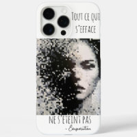 Évaporation Portrait Pixel Art Noir et Blanc