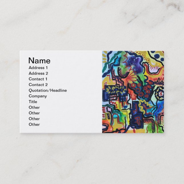 Eva's Garden-Hand Painted Modern Art Business Card (Front)