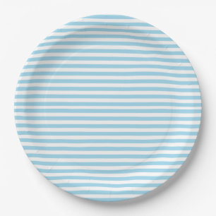 Eve and Sofie Blue Striped Paper Plate