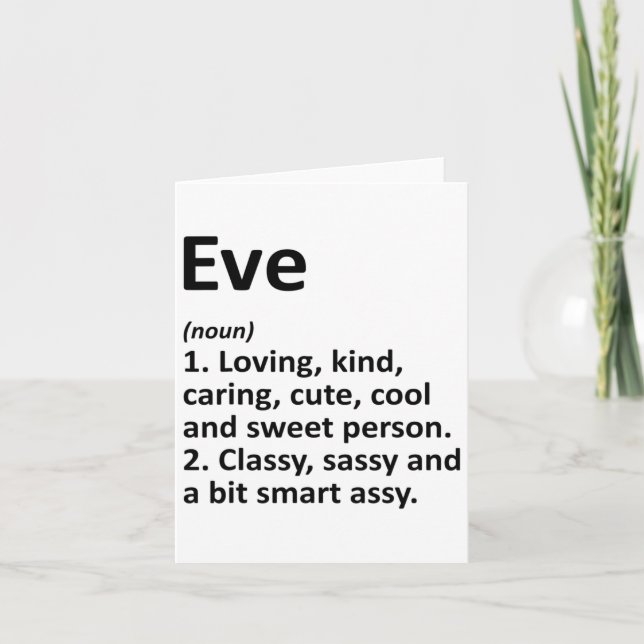 Eve Definition Personalised Name Funny Birthday Gi Card (Front)