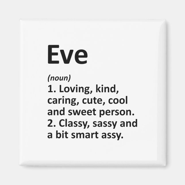 Eve Definition Personalised Name Funny Birthday Gi Magnet (Front)