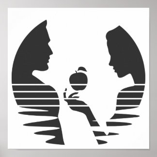 Eve Hands An Apple To Adam, Black Version 1/3 Poster