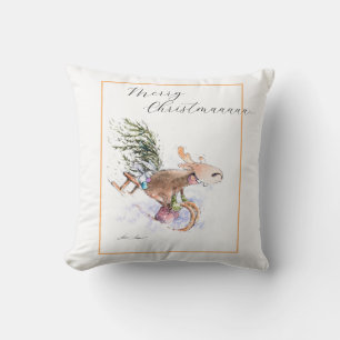 EVE Painted Christmas Reindeer and bunny Cushion