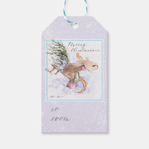 EVE Painted Christmas  Reindeer and bunny Gift Tags