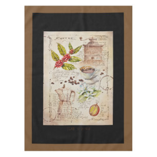EVE Painted Coffee Botanical Illustration Tablecloth