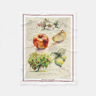 EVE Painted Illustration of Apple Fleece Blanket