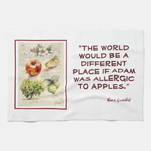 EVE Painted  Illustration of Apple         Tea Towel