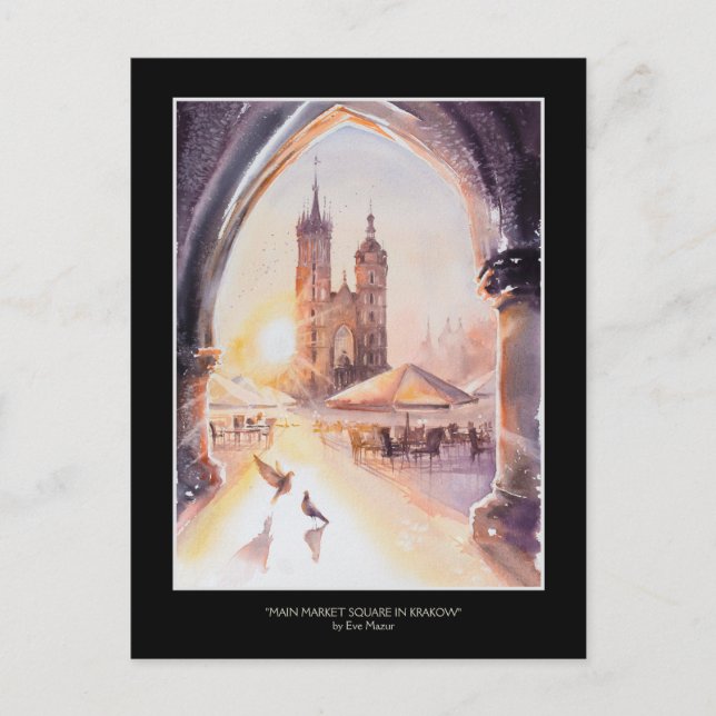 EVE Painted Krakow Old Town Postcard (Front)