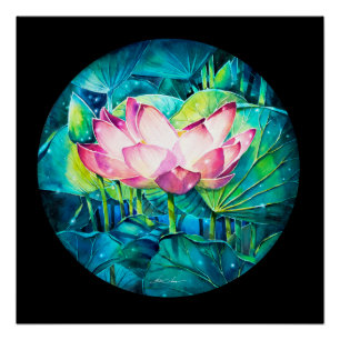 EVE Painted Lotus Flower poster