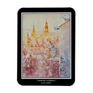 EVE Painted Morning in Krakow,Poland  Photo Print  Magnet