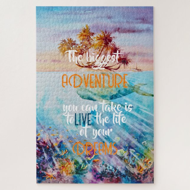 Eve Painted Tropical Island Whale  Jigsaw Puzzle (Vertical)