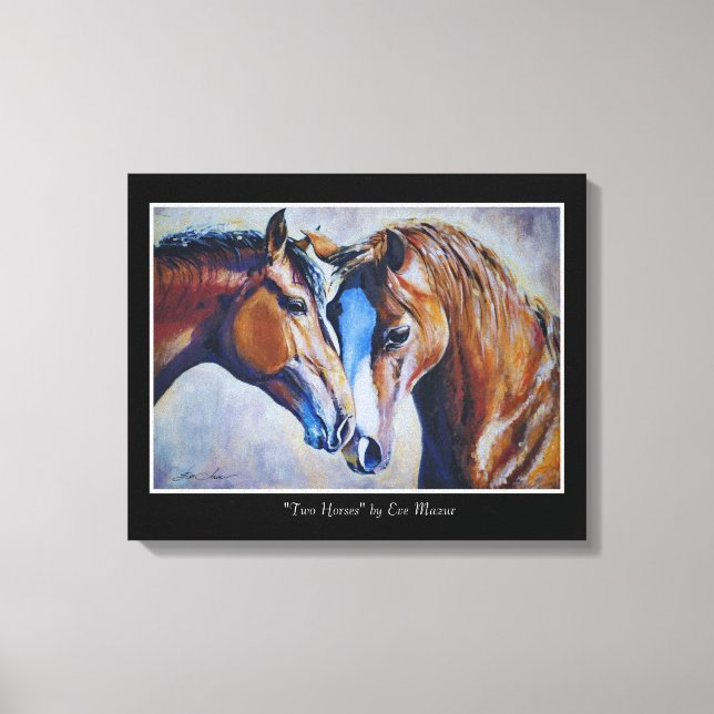 EVE Painted Two Horses Portrait  Acrylic Print (Front)