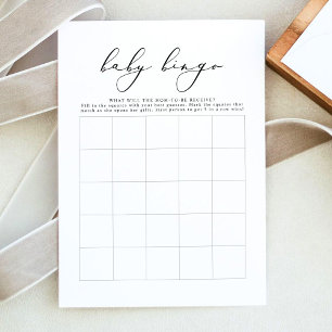 EVELYN Baby Shower Bingo Card Minimalist Game