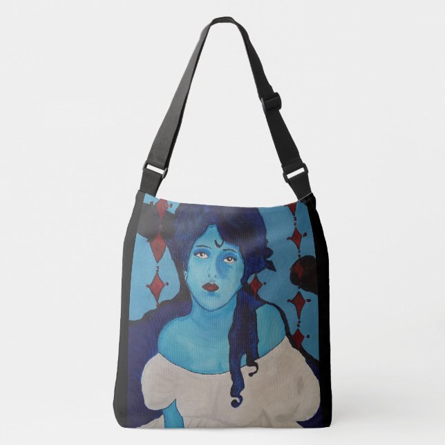 Evelyn Blue Crossbody Bag (Front)