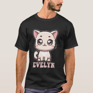 Evelyn Cute Kitty Cat Design for Girls Name Evelyn T-Shirt