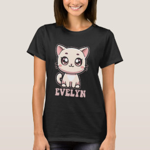 Evelyn Cute Kitty Cat Design for Girls Name Evelyn T-Shirt