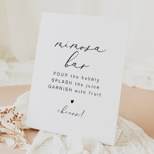 EVELYN Elegant Calligraphy Mimosa Bar Sign