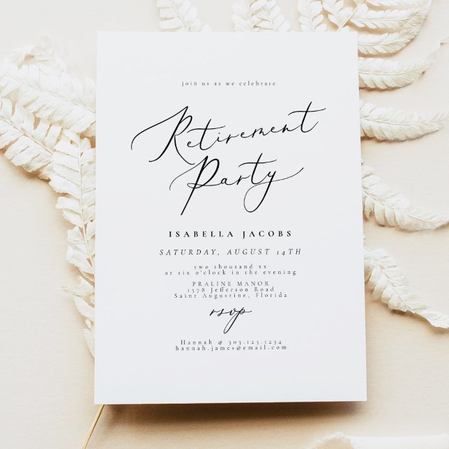 EVELYN Elegant Calligraphy Script Retirement Party Invitation (Creator Uploaded)