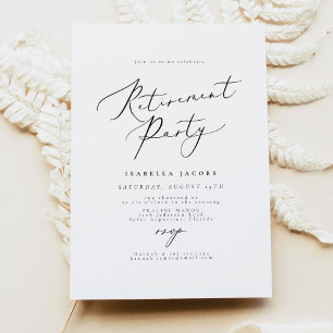 EVELYN Elegant Calligraphy Script Retirement Party Invitation