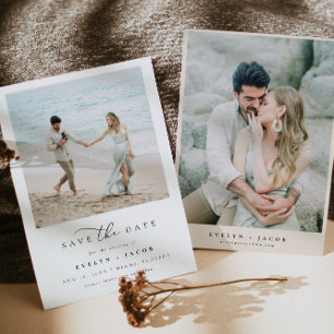 EVELYN Elegant Calligraphy Script Save the Date Invitation