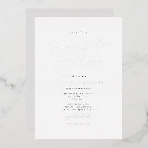 EVELYN Elegant Script Simple Silver Bridal Shower