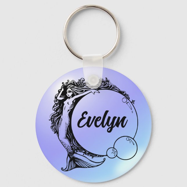 Evelyn  - Mermaid Name Custom Keychain (Front)