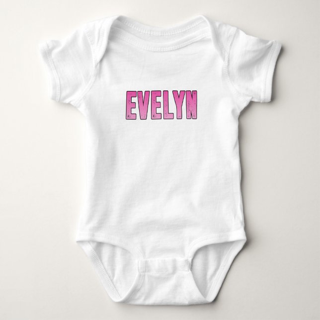 Evelyn name baby bodysuit (Front)