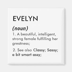 Evelyn name, Editable name, Custom name Magnet