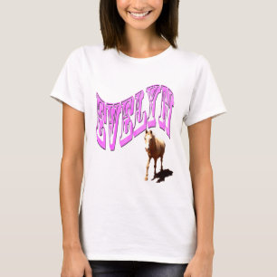 Evelyn, Name Logo, With Horse, T-Shirt