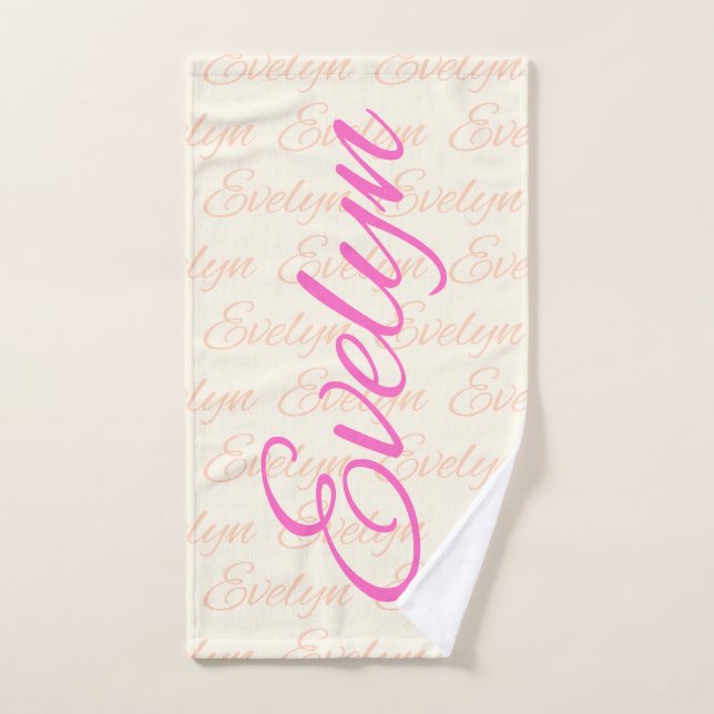 Evelyn Repeating Name Pattern  Bath Towel Set (Hand Towel)