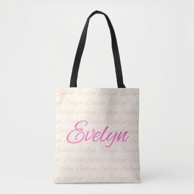 Evelyn Repeating Name Pattern  Tote Bag (Front)