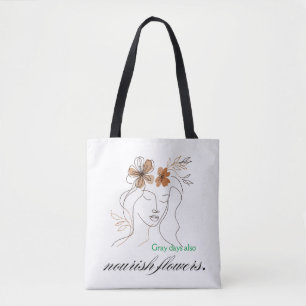 Even gray days bloom – Boho floral art for emotion Tote Bag