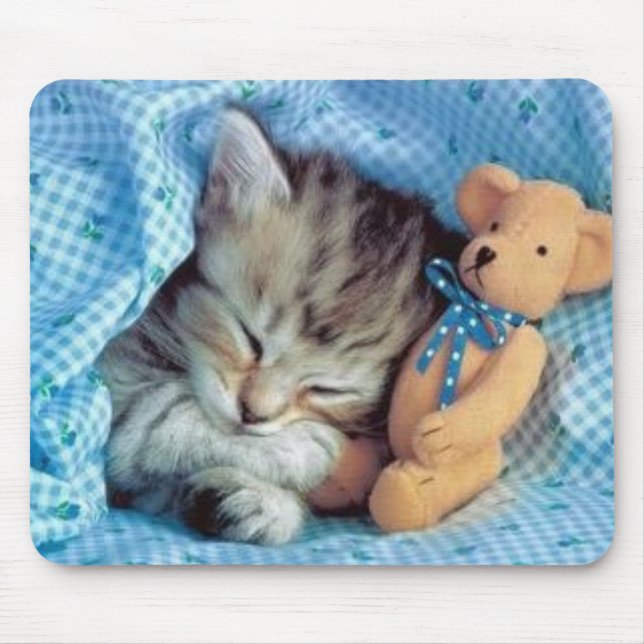 Even Kittens Love Teddybears Mouse Pad (Front)