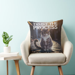 Even My Cat Is Tariffed - Trust The Process Cushion
