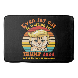 Even My Cat Is Waiting For Trump 2024 Apparel Bath Mat