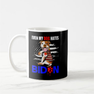 Even My Dog Hates Biden USA Flag Pitbull T-Shirt Coffee Mug