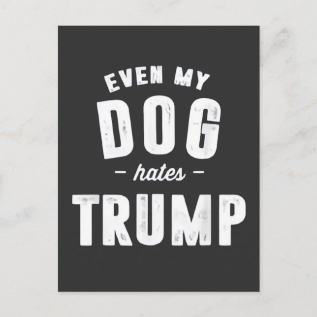 Even My Dog Hates Trump Anti Humour Postcard (Front)