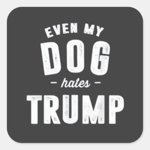 Even My Dog Hates Trump Anti Humour Square Sticker