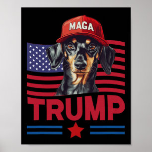 Even My Dog Loves Trump Funny Dachshund Mega Hat  Poster