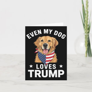 Even My Dog Loves Trump Usa Flag Bandanna  Card