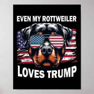 Even My Rottweiler Loves Trump, Trump Supporter Do Poster