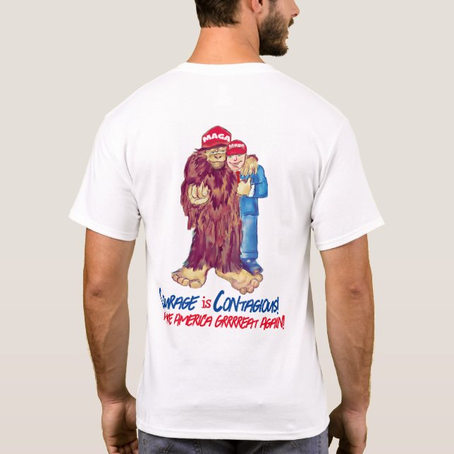 Even Sasquatch Loves Trump! T-Shirt (Back)