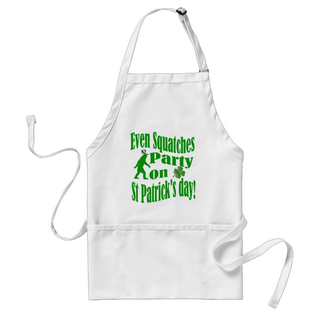 Even Squatches party on St Patrick's day Standard Apron (Front)