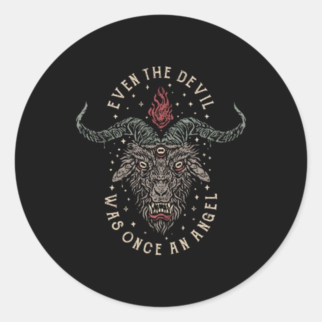 Even The Devil Was Once an Angel Classic Round Sticker (Front)